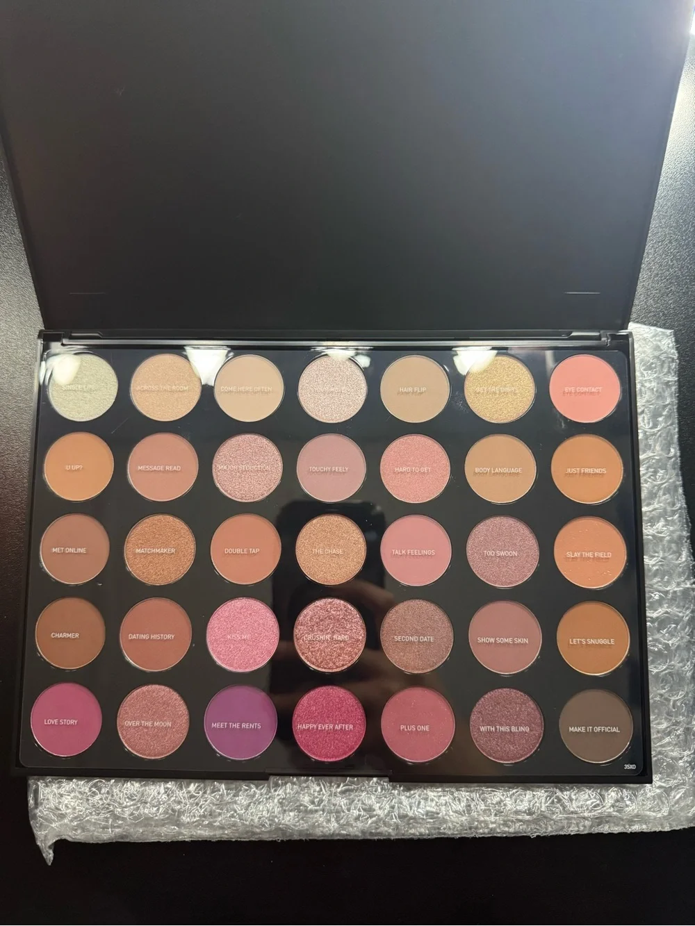 Morphe 35XO Natural Flirt Eyeshadow Palette - Black with Pink Accents